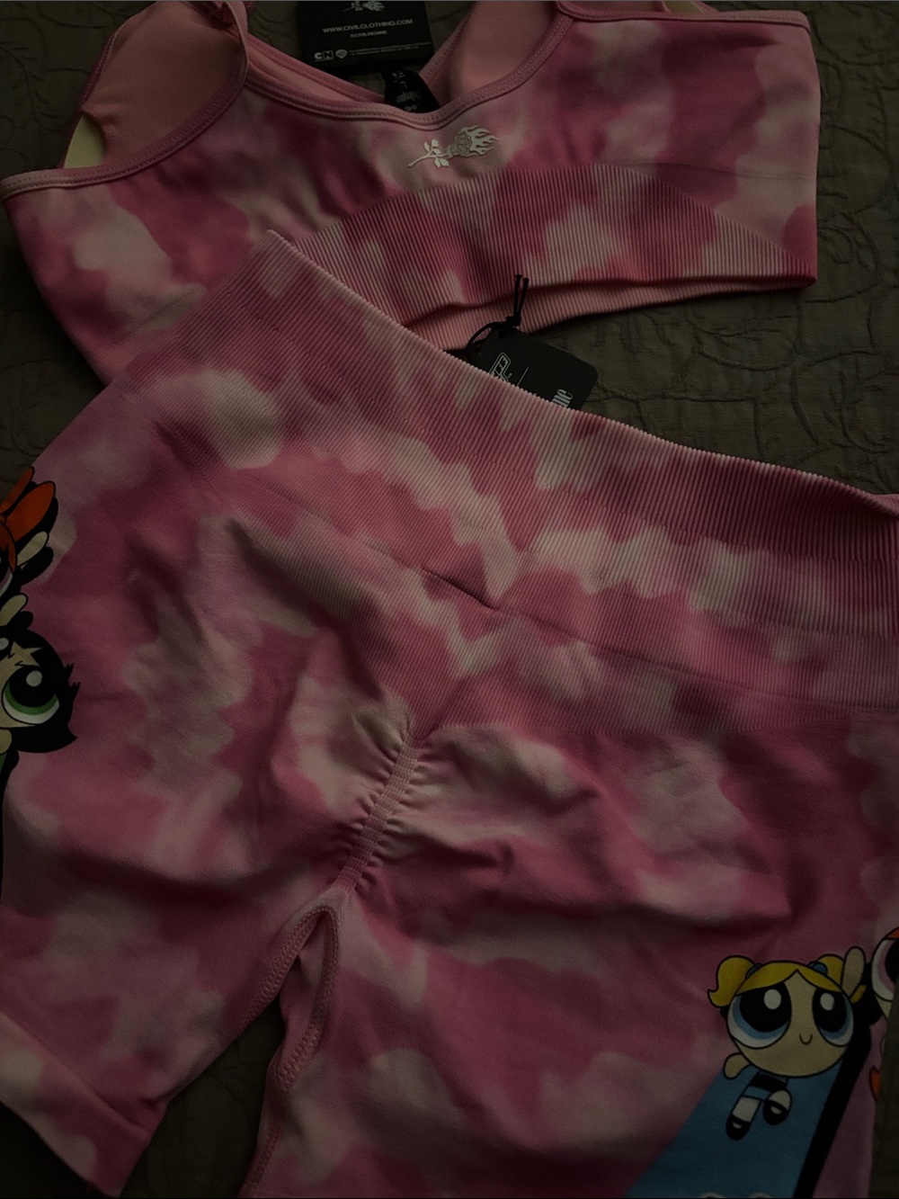 Civil Regime Pink Tie-Dye Powerpuff Girls Active Set - Picture 4 of 4